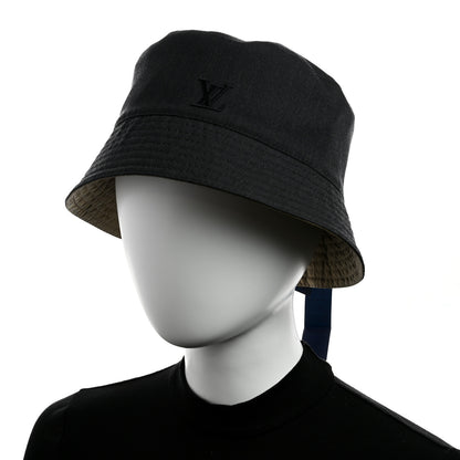 Louis Vuitton Nylon Wool Monogram Reversible Rain Bucket Hat L Beige 2 of 14