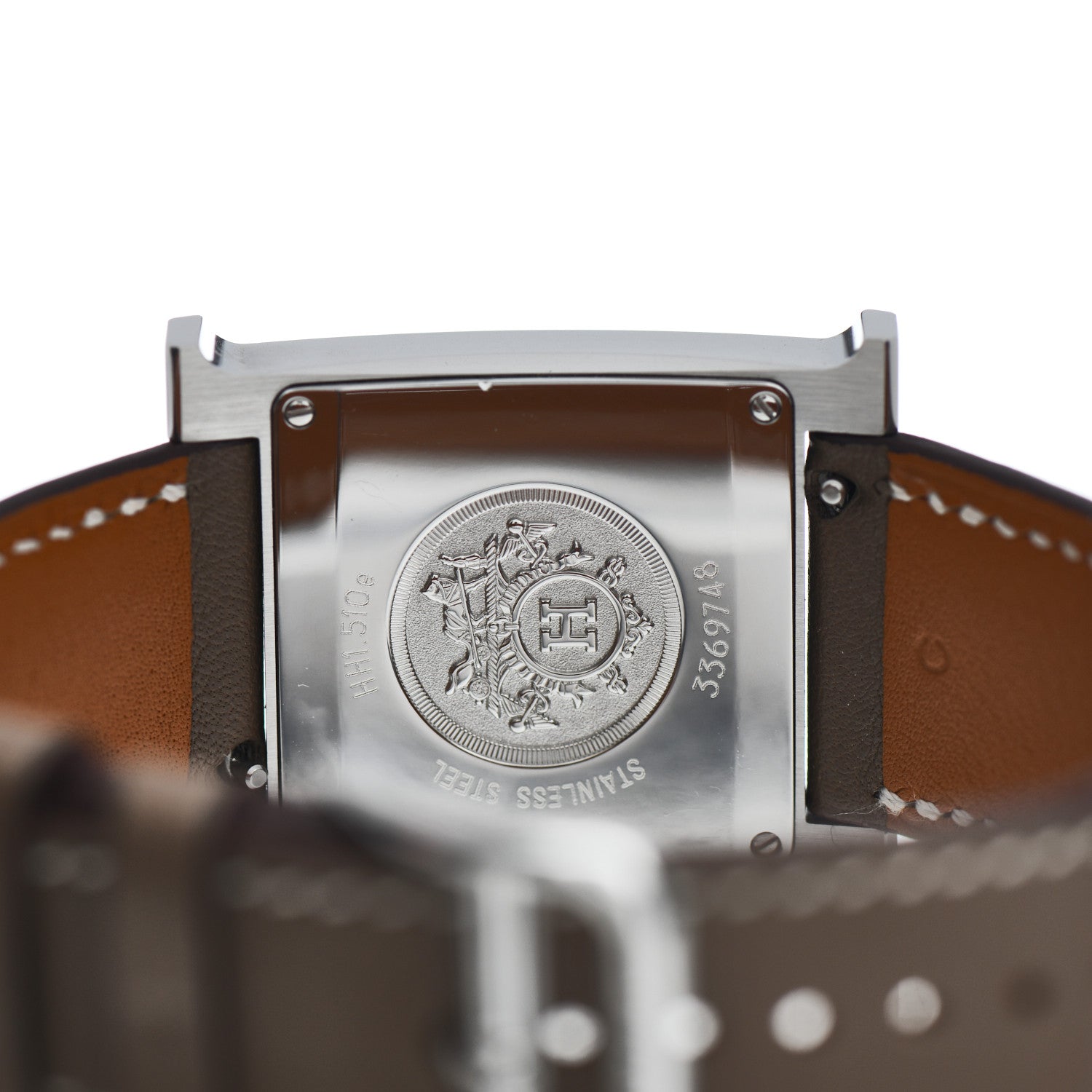 Hermes Stainless Steel Swift 26mm Heure H Hour Quartz Watch Etoupe 4 of 5