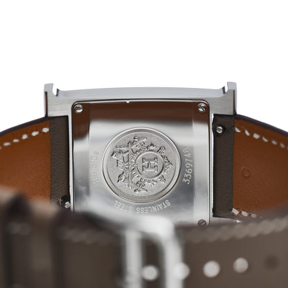 Hermes Stainless Steel Swift 26mm Heure H Hour Quartz Watch Etoupe 4 of 5