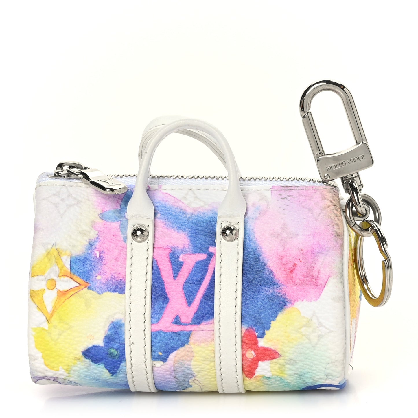 Monogram Watercolor Mini Keepall Bag Charm Key Holder Multicolor