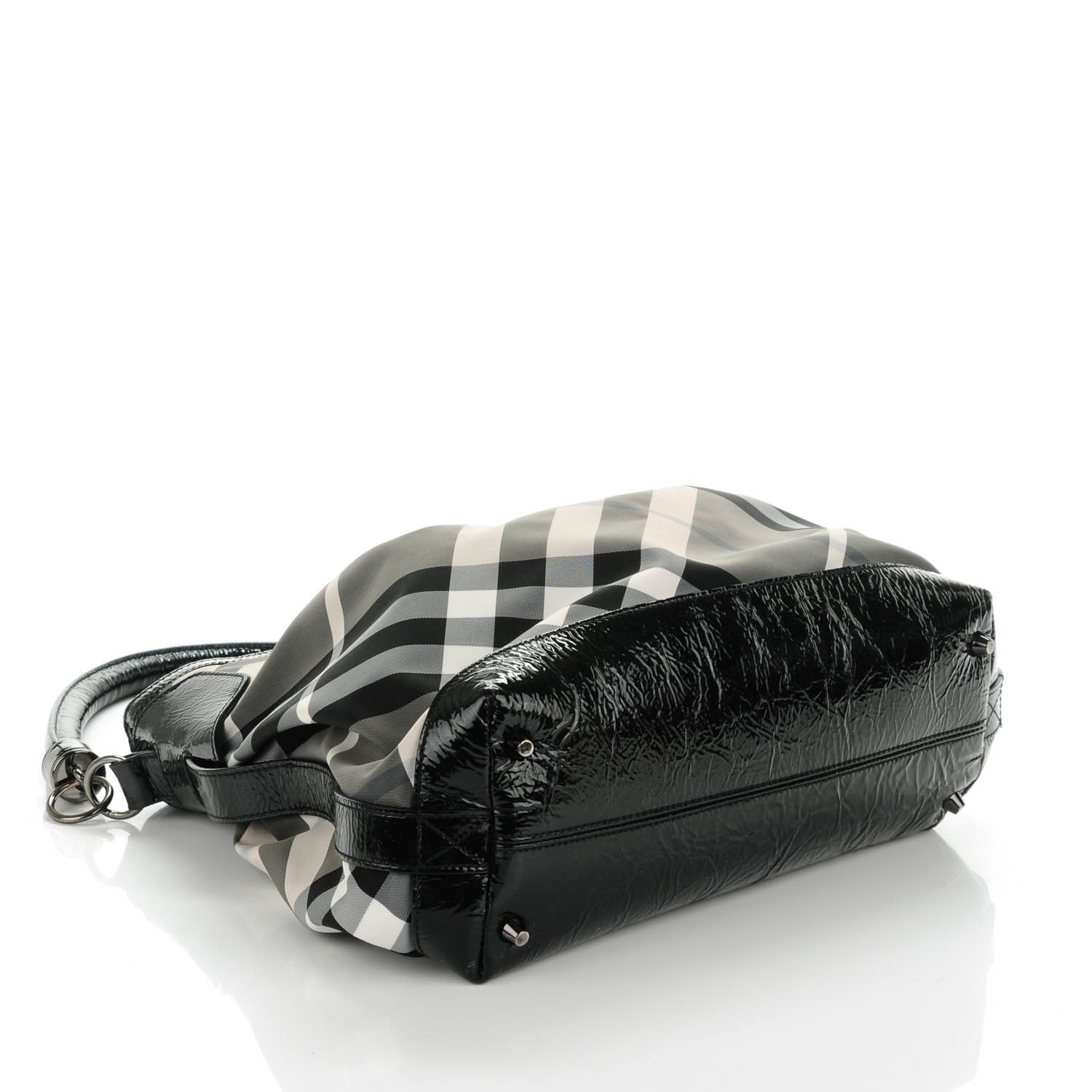 Burberry Nylon Beat Check Hobo Black 4 of 8
