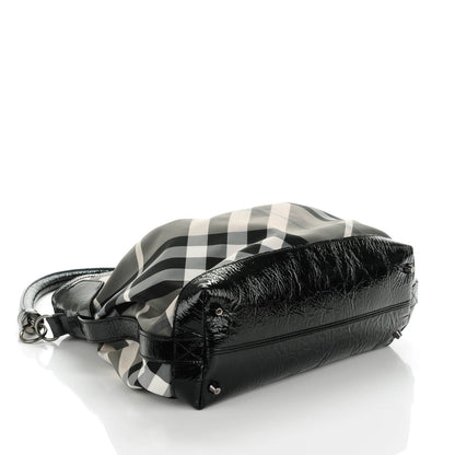 Burberry Nylon Beat Check Hobo Black 4 of 8