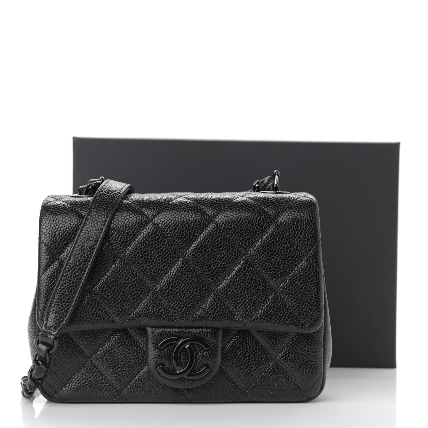 Chanel Caviar Quilted Incognito Mini Square Flap Black 11 of 11