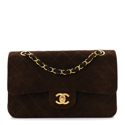 Chanel Suede Quilted Small Double Flap Dark Brown 1 of 11