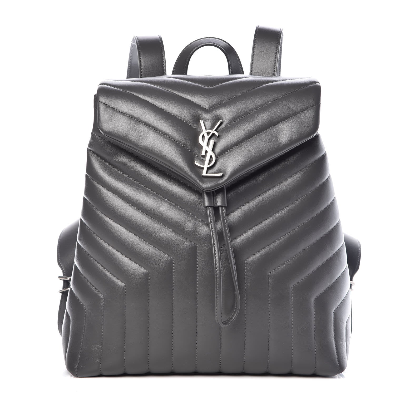 Saint Laurent Calfskin Y Quilted Monogram Medium Loulou Backpack Asphalt 1 of 10