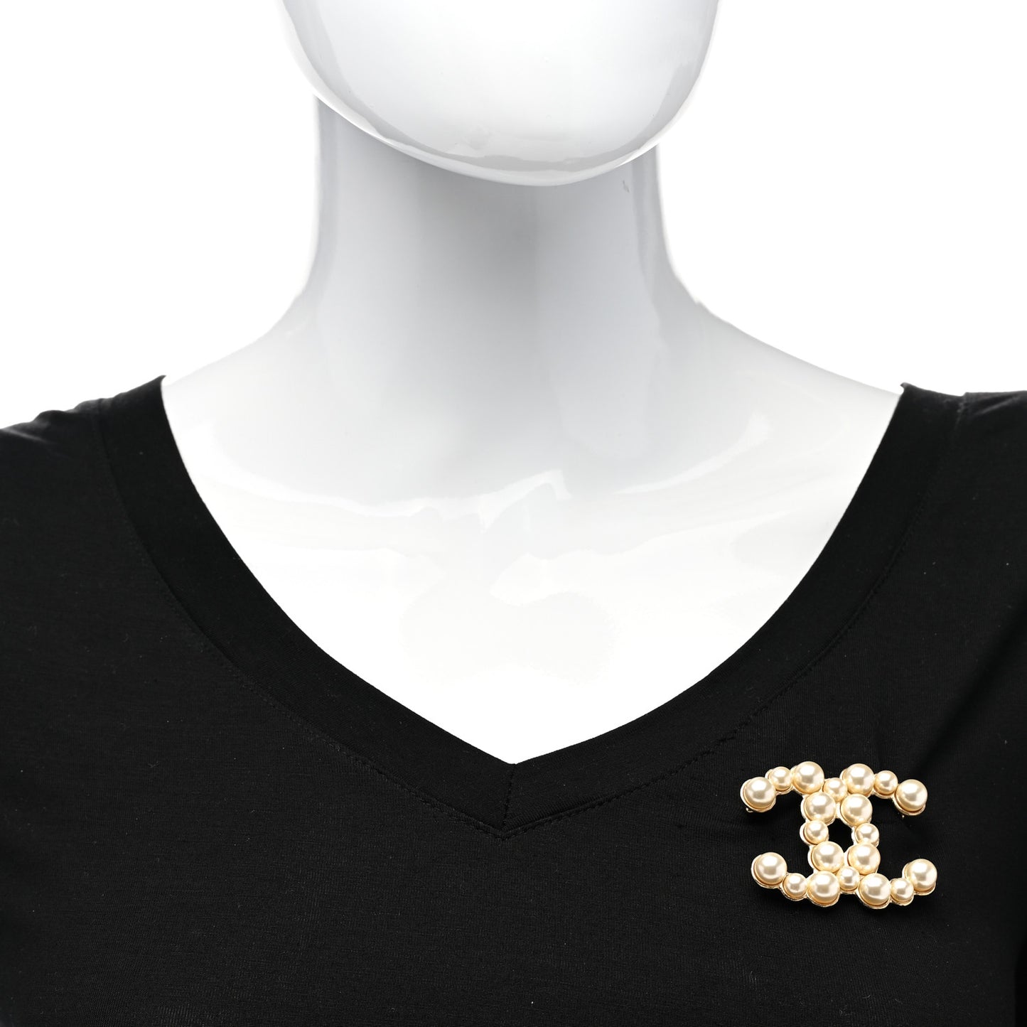 Pearl CC Brooch Gold