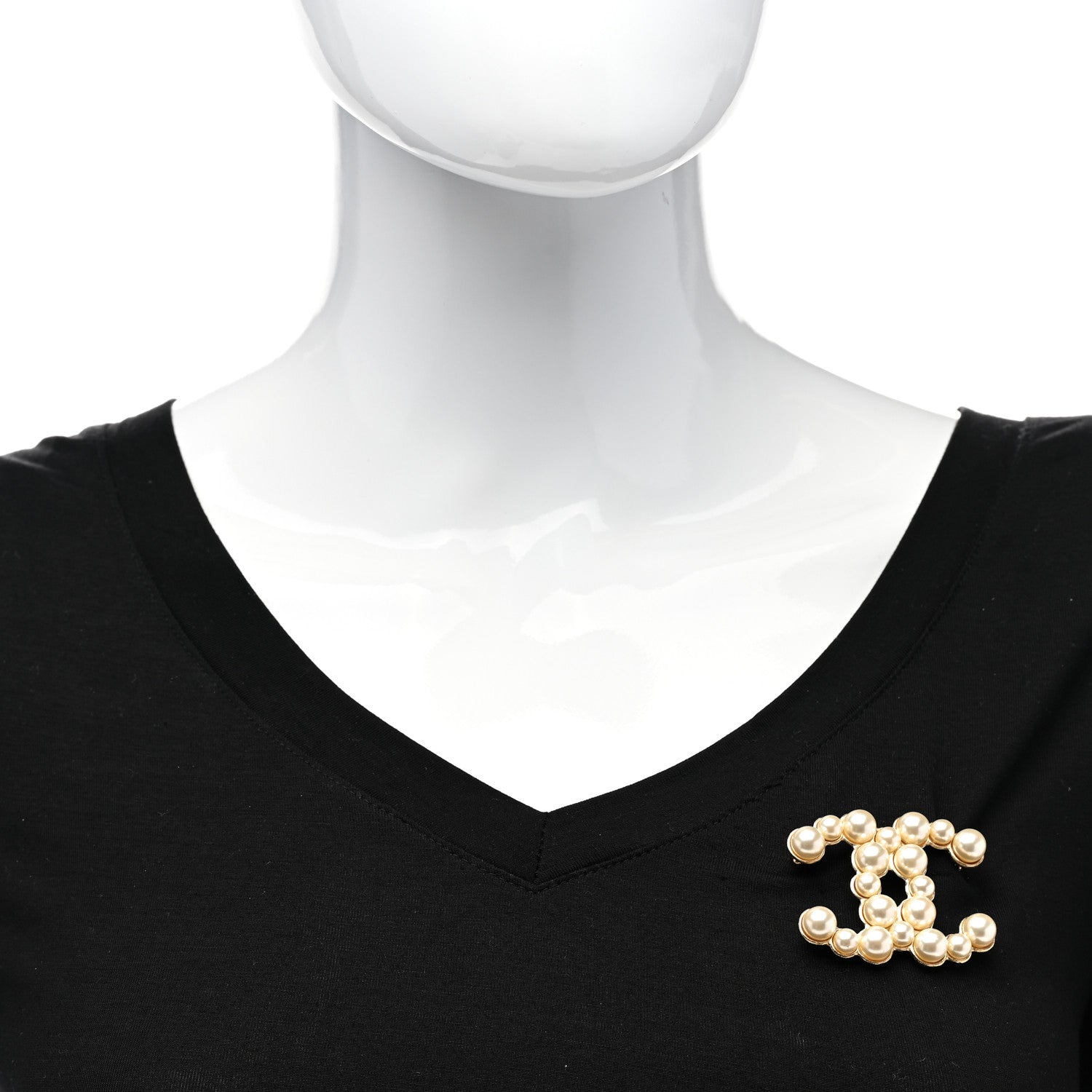 Chanel Pearl CC Brooch Gold 2 of 4