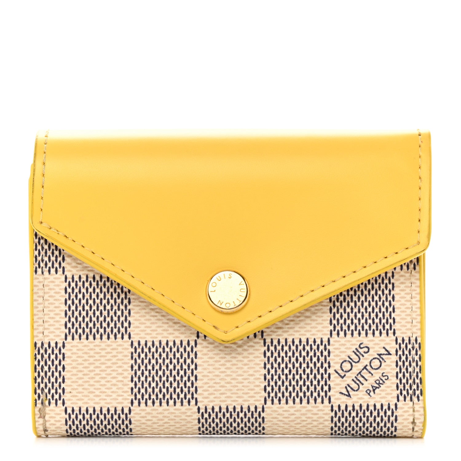 Louis Vuitton Damier Azur Zoe Wallet Jaune Pale 1 of 9