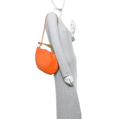 Bottega Veneta Nappa Intrecciato Sardine With Chain Bag Papaya 2 of 10