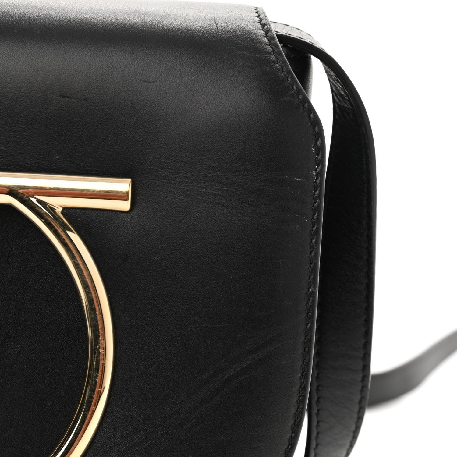 Salvatore Ferragamo Calfskin Small Vela Flap Bag Black 10 of 12