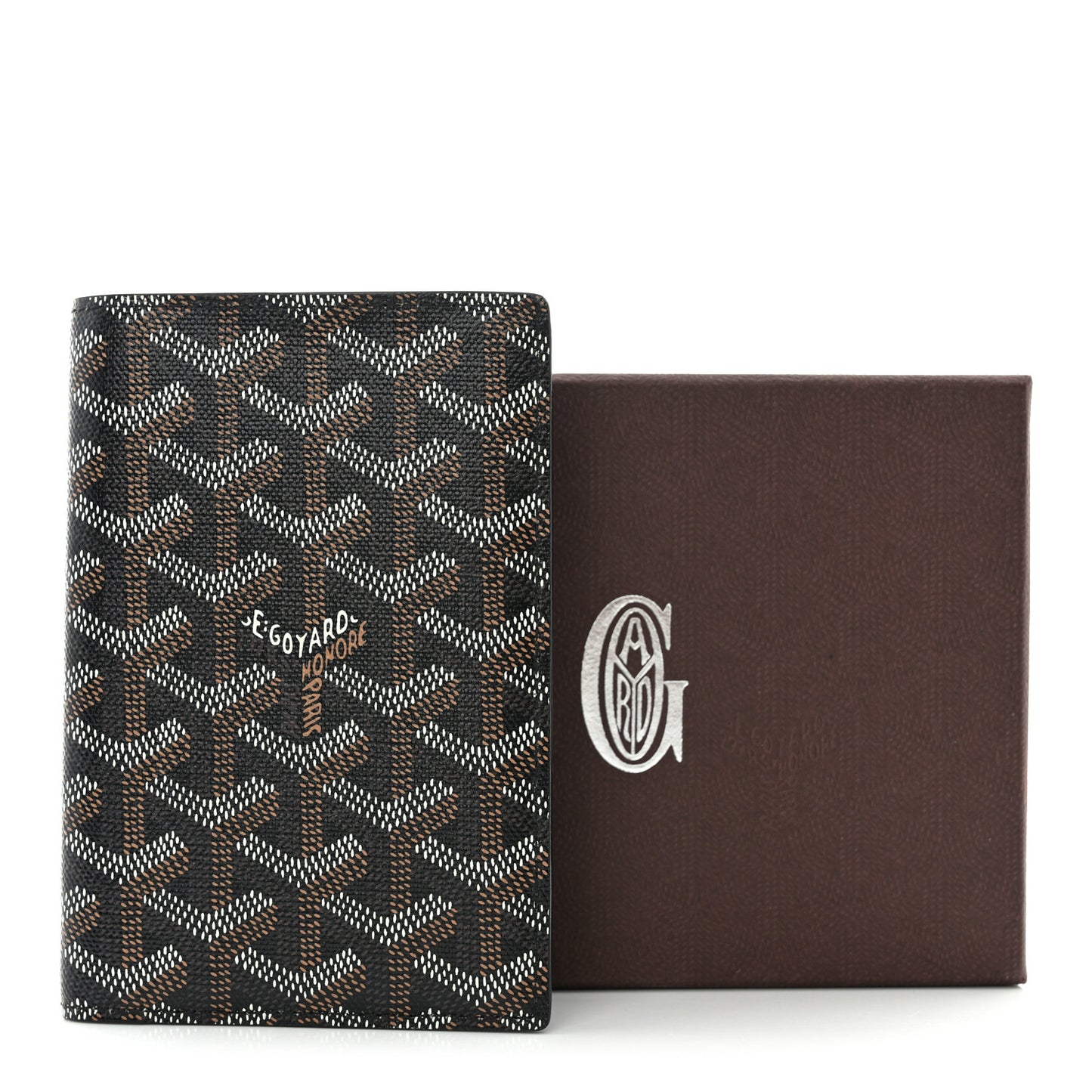 Goyardine Grenelle Passport Wallet Black Gold