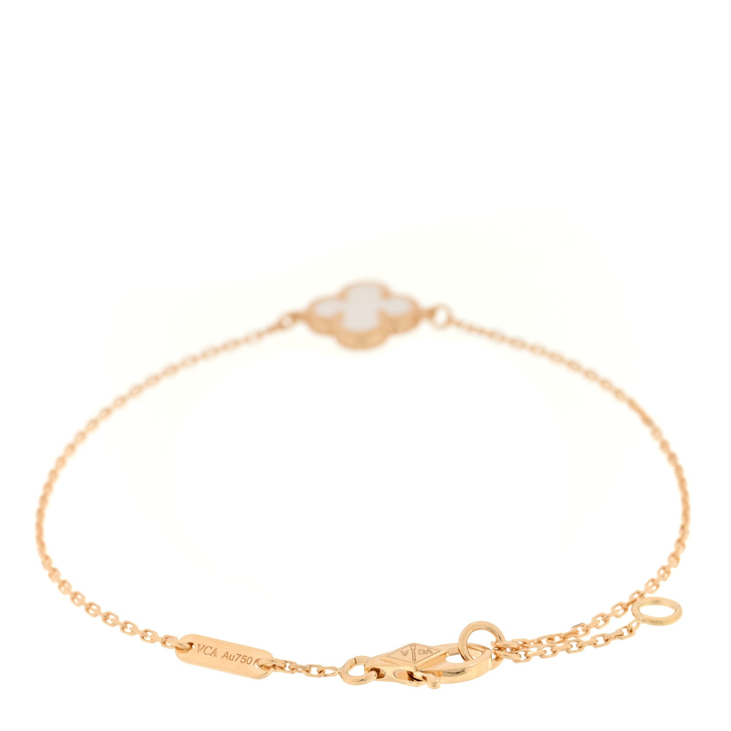 Van Cleef & Arpels 18K Yellow Gold Mother of Pearl Sweet Alhambra Bracelet 2 of 4