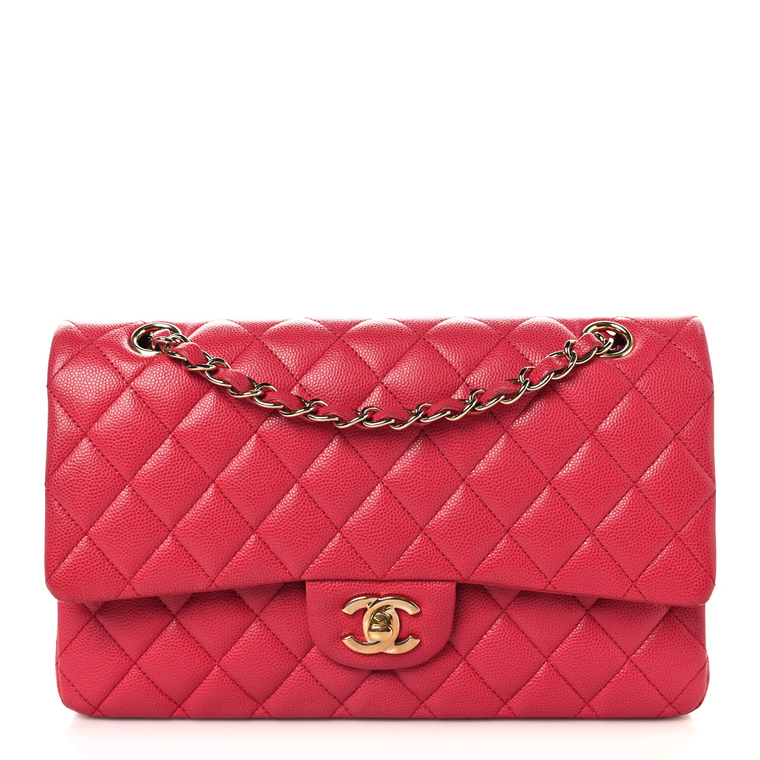 Chanel Caviar Quilted Medium Double Flap Dark Pink 1 of 10
