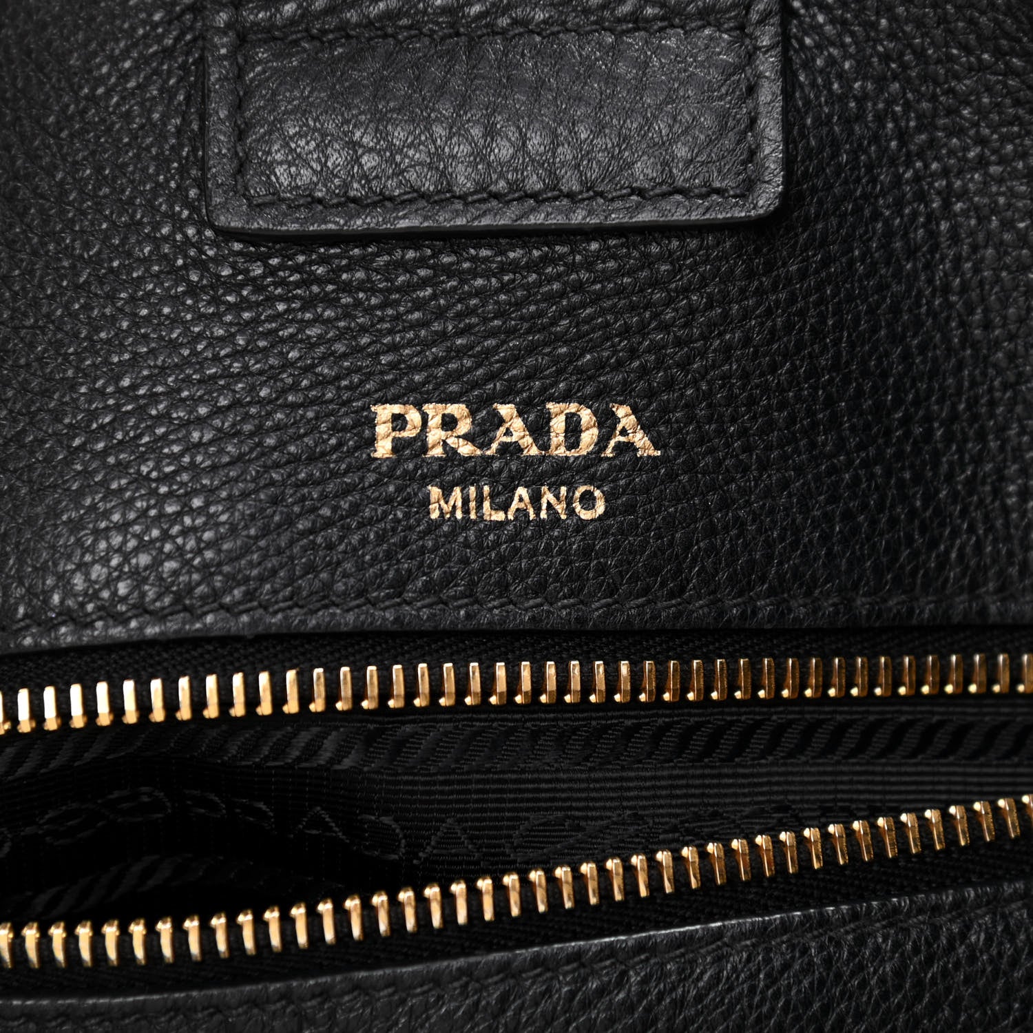 Prada Vitello Daino Side Zip Tote Black 5 of 9