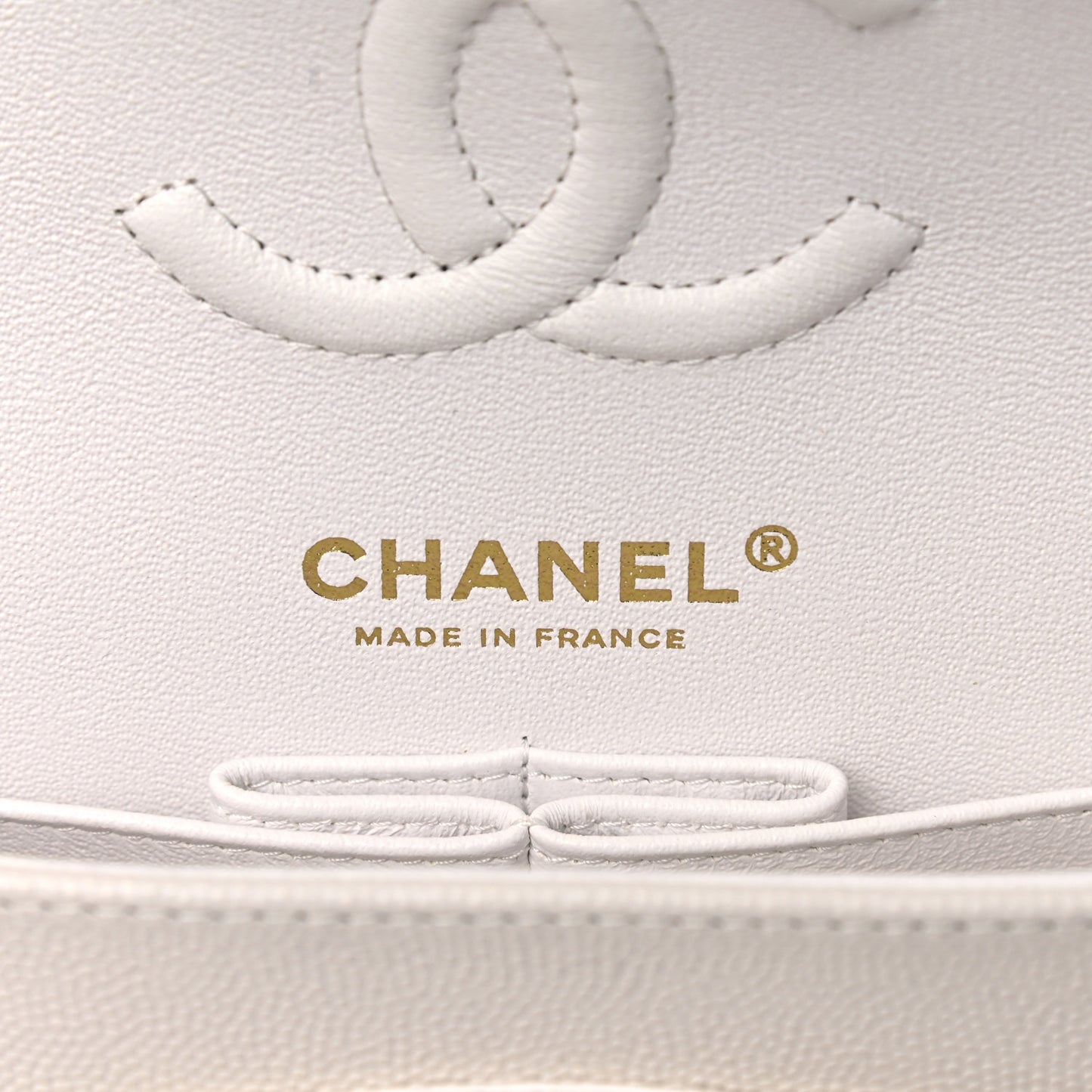 Caviar Quilted Small Double Flap White