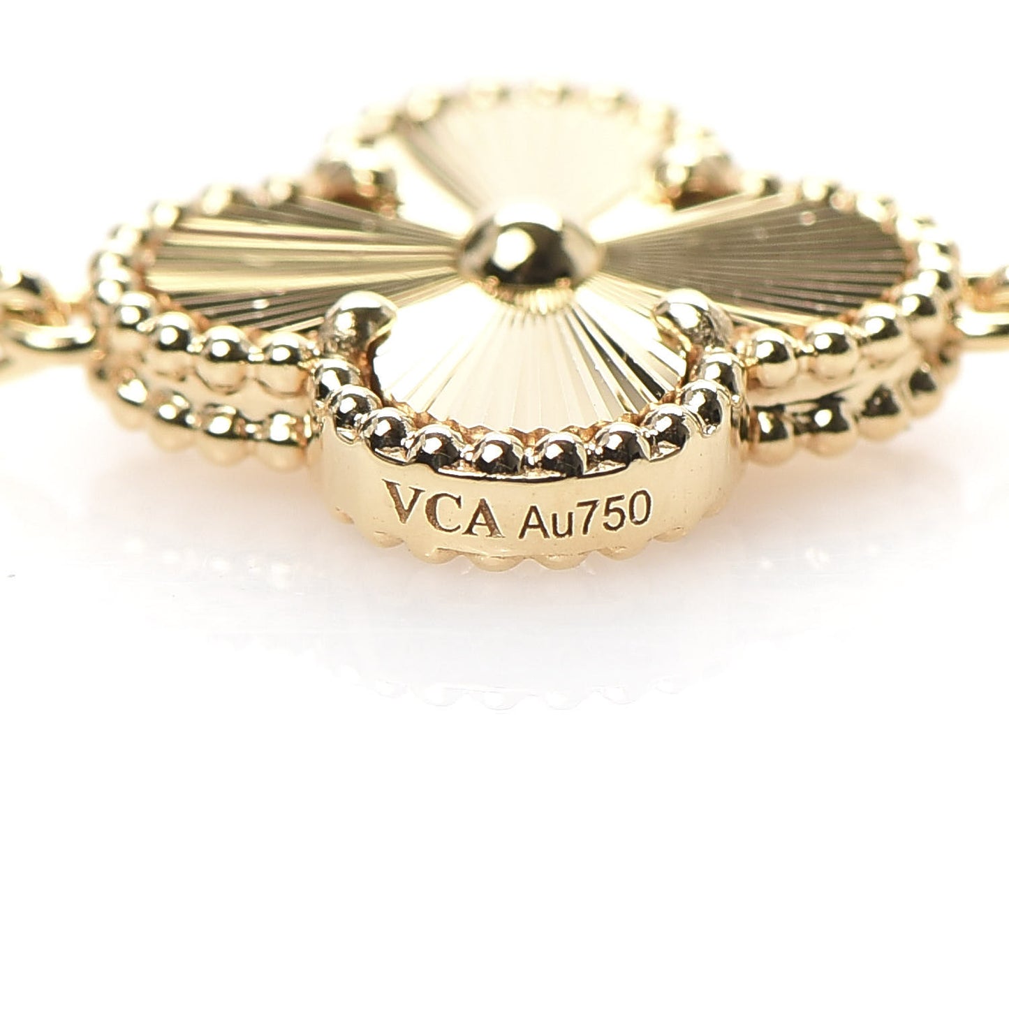 18K Yellow Gold 5 Motifs Guilloche Vintage Alhambra Bracelet