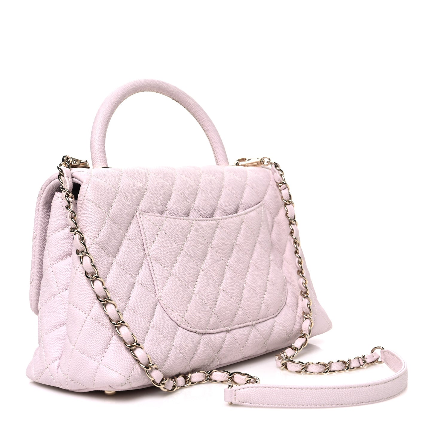 Caviar Quilted Small Coco Handle Flap Lilas Lilac