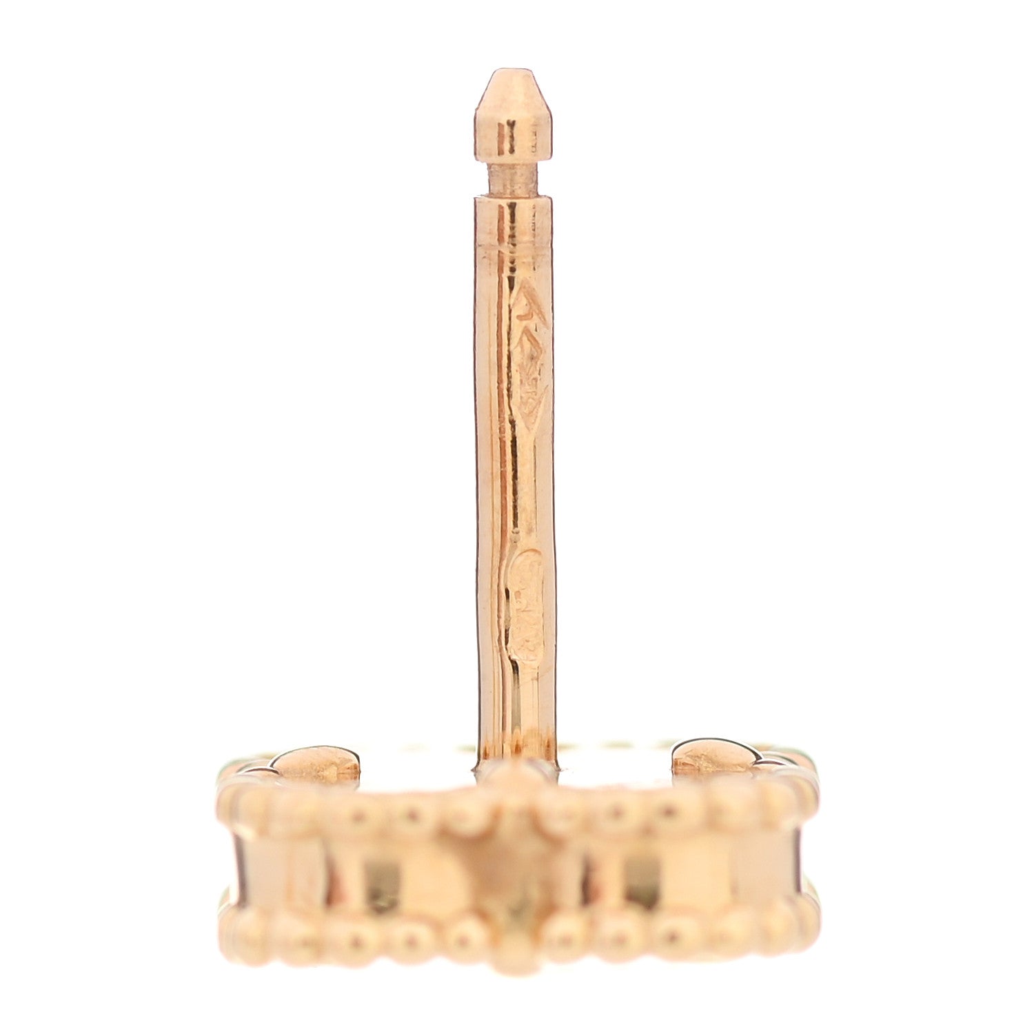 Van Cleef & Arpels 18K Yellow Gold Mother of Pearl Sweet Alhambra Earrings 5 of 7