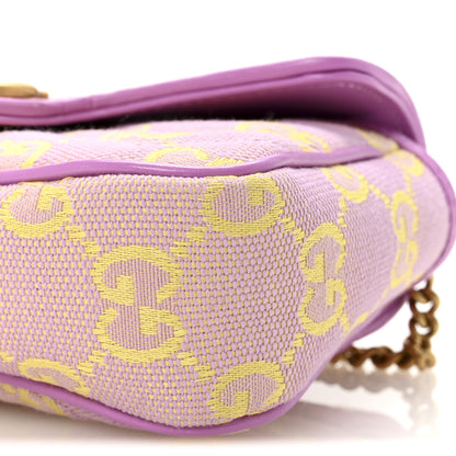 Gucci Monogram Super Mini GG Marmont Shoulder Bag Lilac Yellow 10 of 11