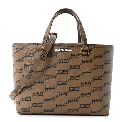 Balenciaga Coated Canvas BB Monogram Small Signature East West Shopper Bag Beige Brown 1 of 10