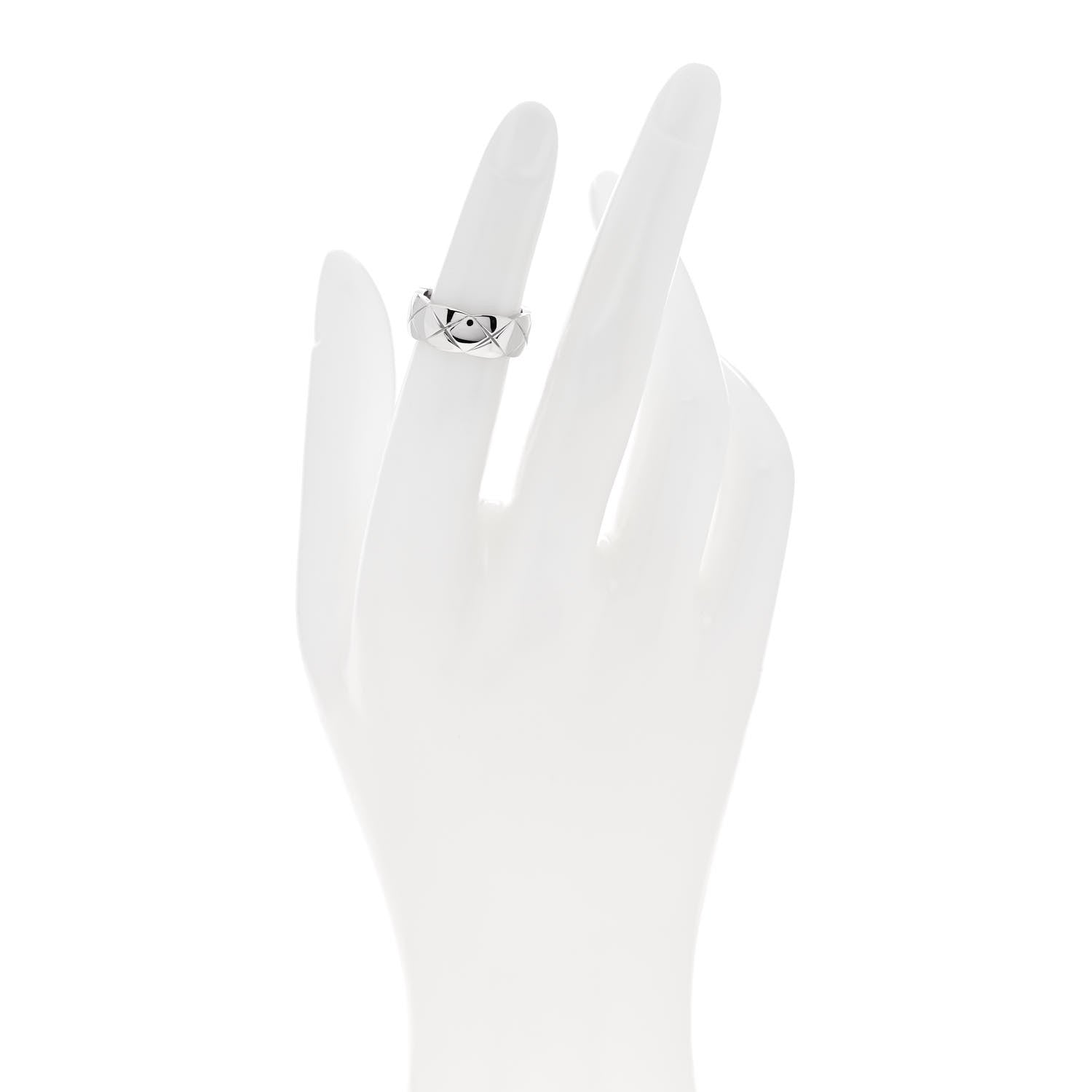 Chanel 18K White Gold Small Coco Crush Ring 47 4.25 2 of 5