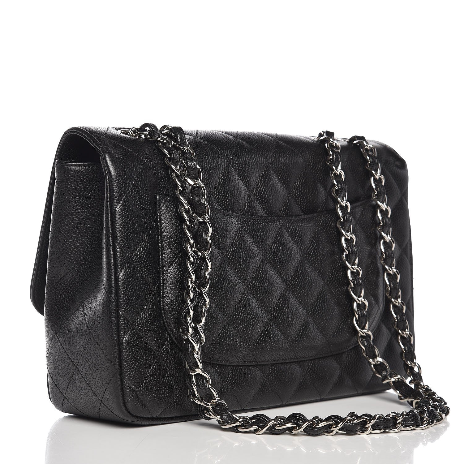 Chanel Caviar Quilted Jumbo Single Flap Black 4 of 9