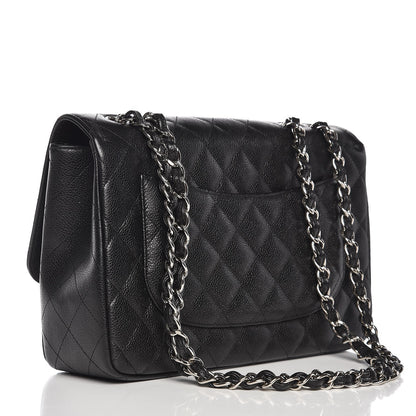 Chanel Caviar Quilted Jumbo Single Flap Black 4 of 9
