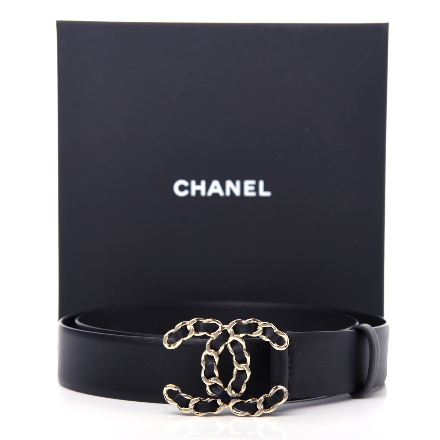Lambskin CC Chain Belt 85 34 Black