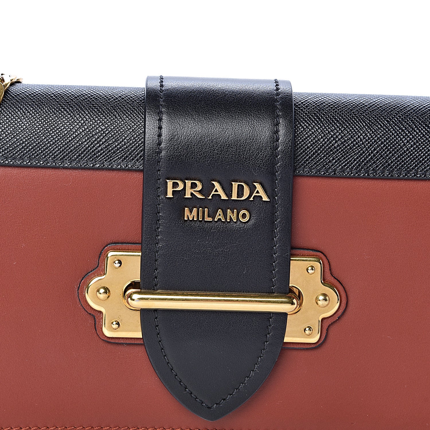 Prada City Calf Saffiano Cahier Pochette Cotto Black 9 of 9
