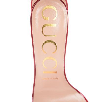 Gucci Patent Strappy Removable Sock Sandals 37 Skin Rose Hibiscus Red 11 of 12