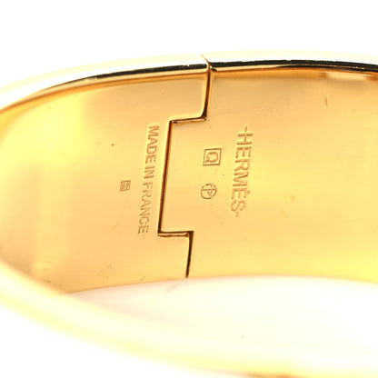 Hermes Enamel Wide Clic Clac H Bracelet GM White 4 of 5