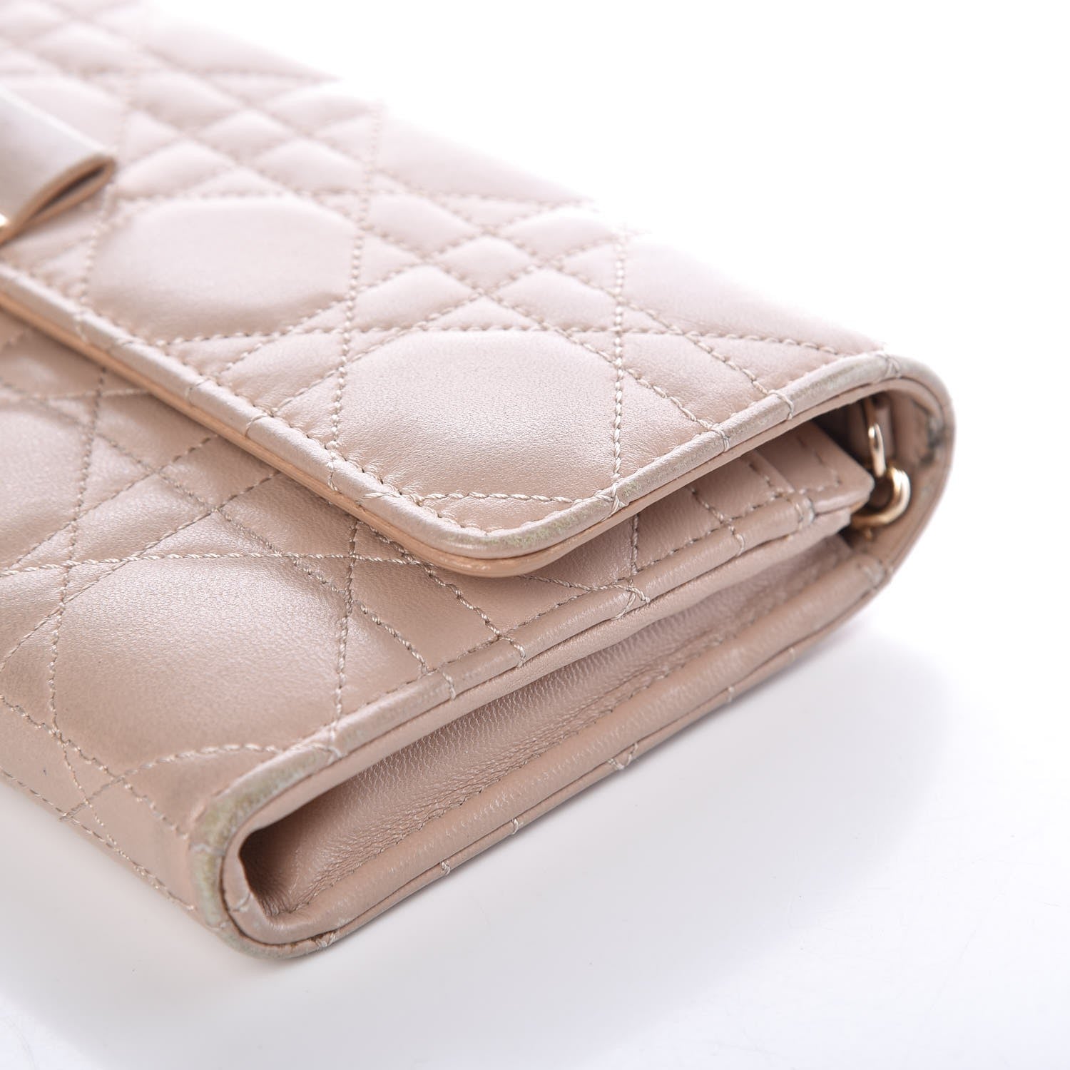 Christian Dior Lambskin Cannage Miss Dior Promenade Chain Wallet Beige 12 of 17