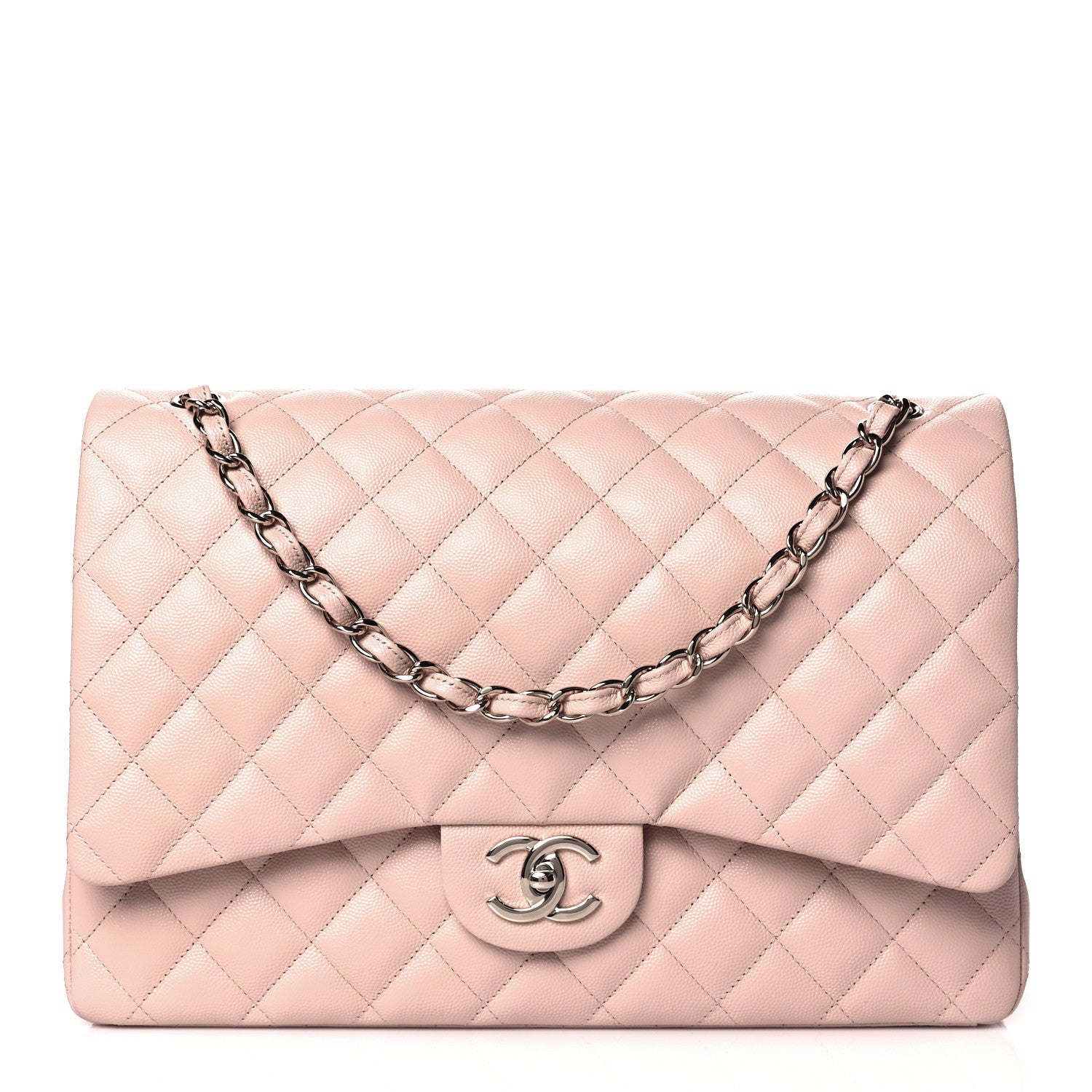 Chanel Caviar Quilted Maxi Double Flap Light Beige 1 of 10