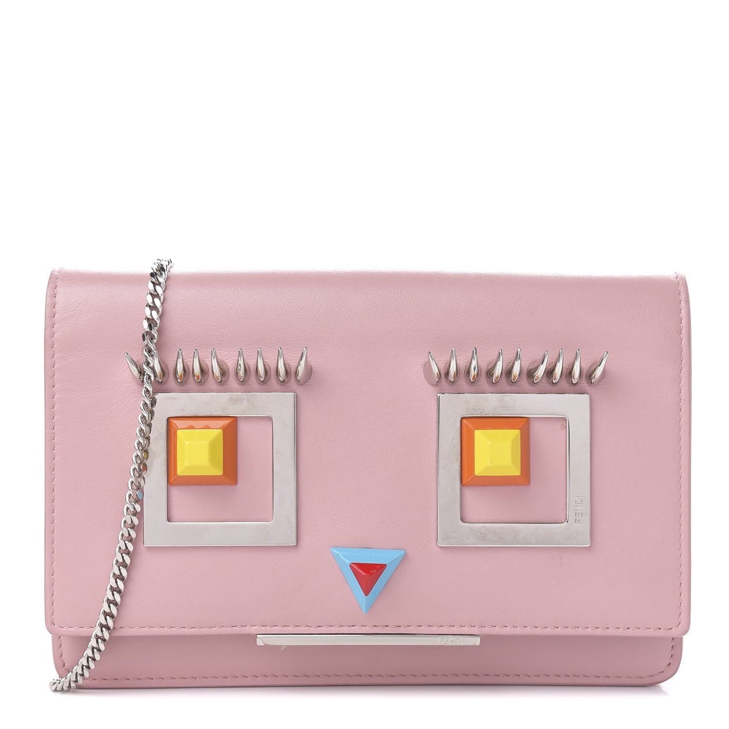Fendi Vitello Century Hypnoteyes Tube Wallet On Chain Bubblegum 1 of 10