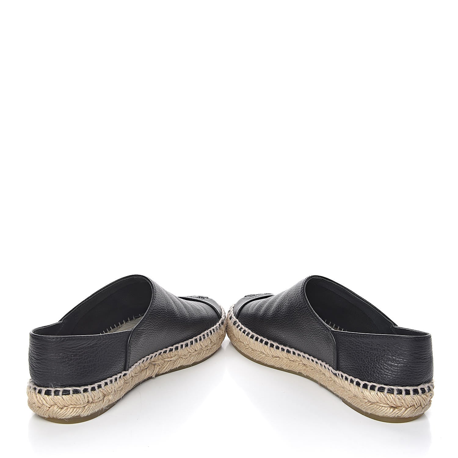 Chanel Grained Calfskin CC Espadrilles 38 Black 8 of 10
