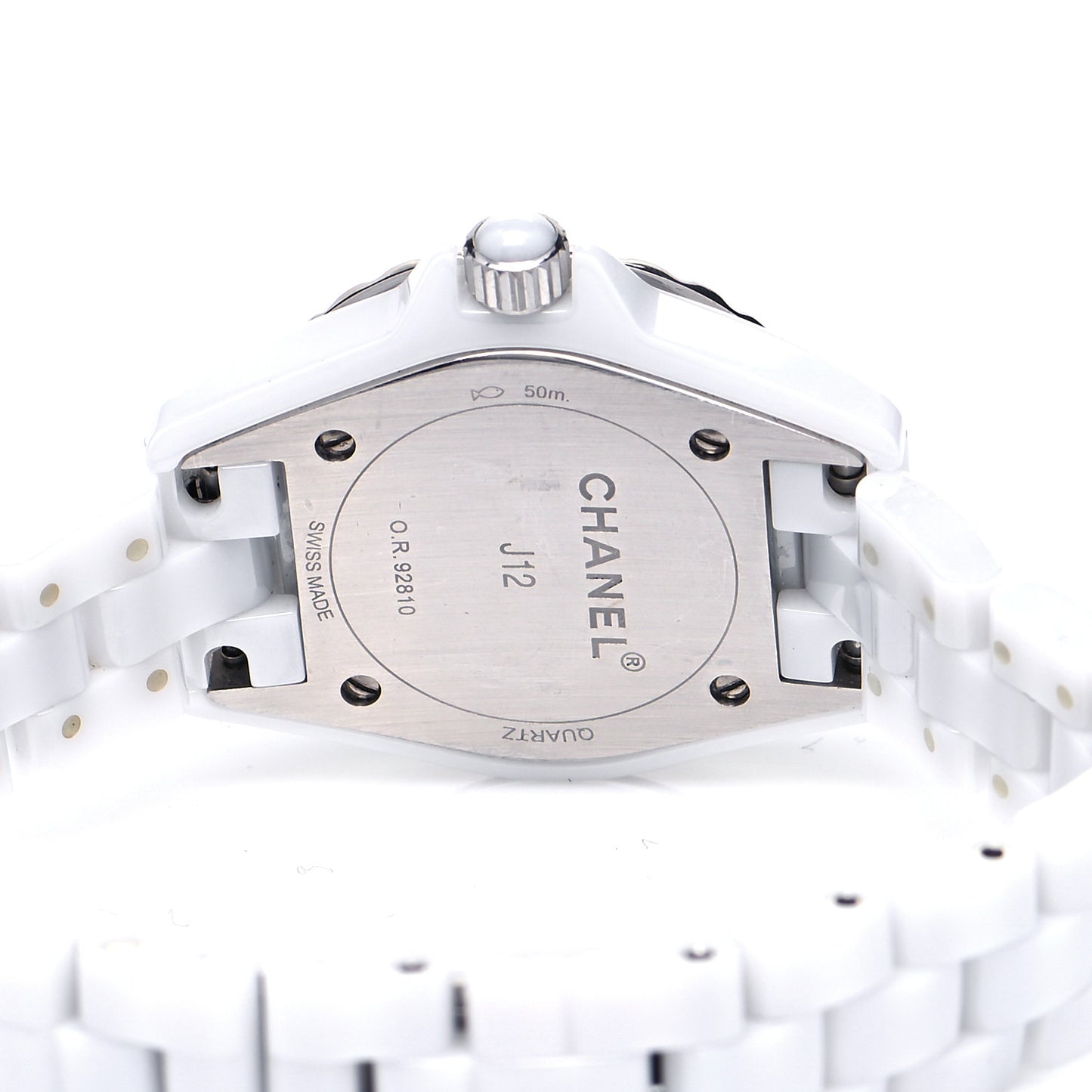 Stainless Steel Ceramic Diamond Mother of Pearl 29mm J12 Quartz Watch White