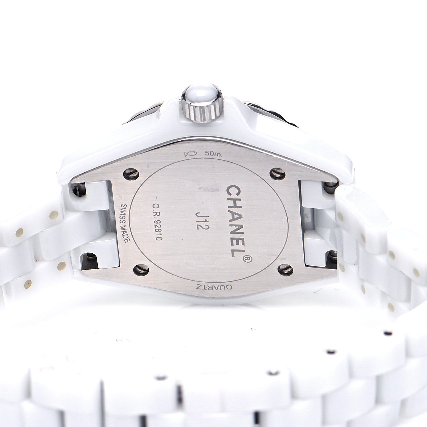 Chanel Stainless Steel Ceramic Diamond Mother of Pearl 29mm J12 Quartz Watch White 4 of 4