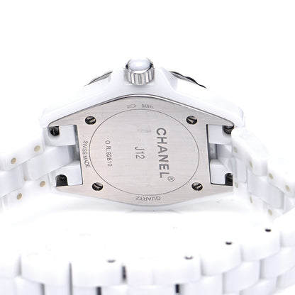 Chanel Stainless Steel Ceramic Diamond Mother of Pearl 29mm J12 Quartz Watch White 4 of 4