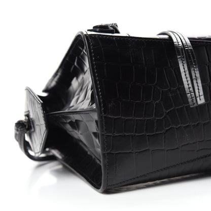 Balenciaga Semi Shiny Calfskin Crocodile Embossed Neo Classic Black Hardware S City Black 7 of 12