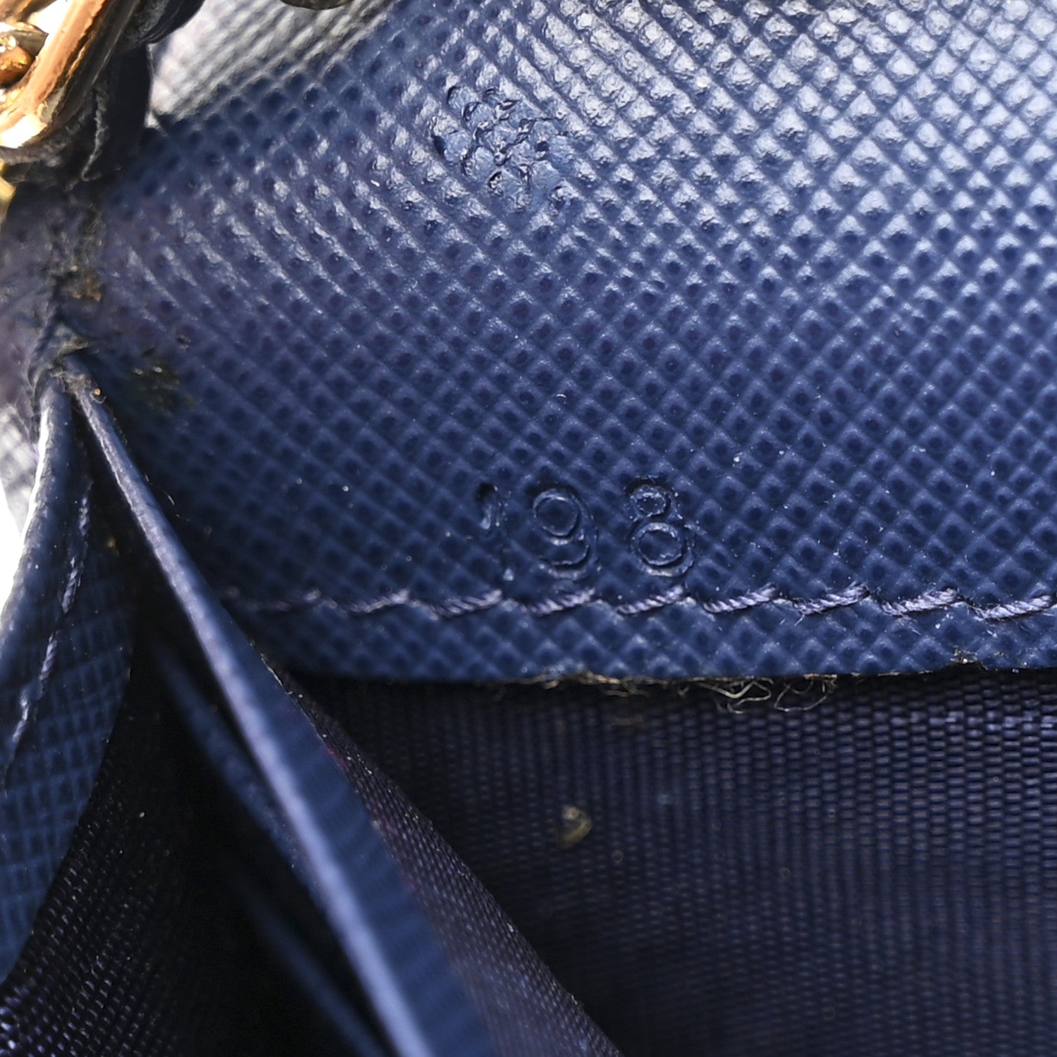 Prada Saffiano Metal Oro Chain Wallet Bleuette 8 of 11