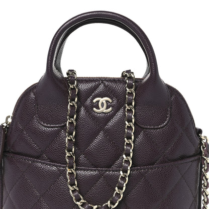 Chanel Caviar Quilted Top Handle Clutch With Chain Dark Brown 8 of 11