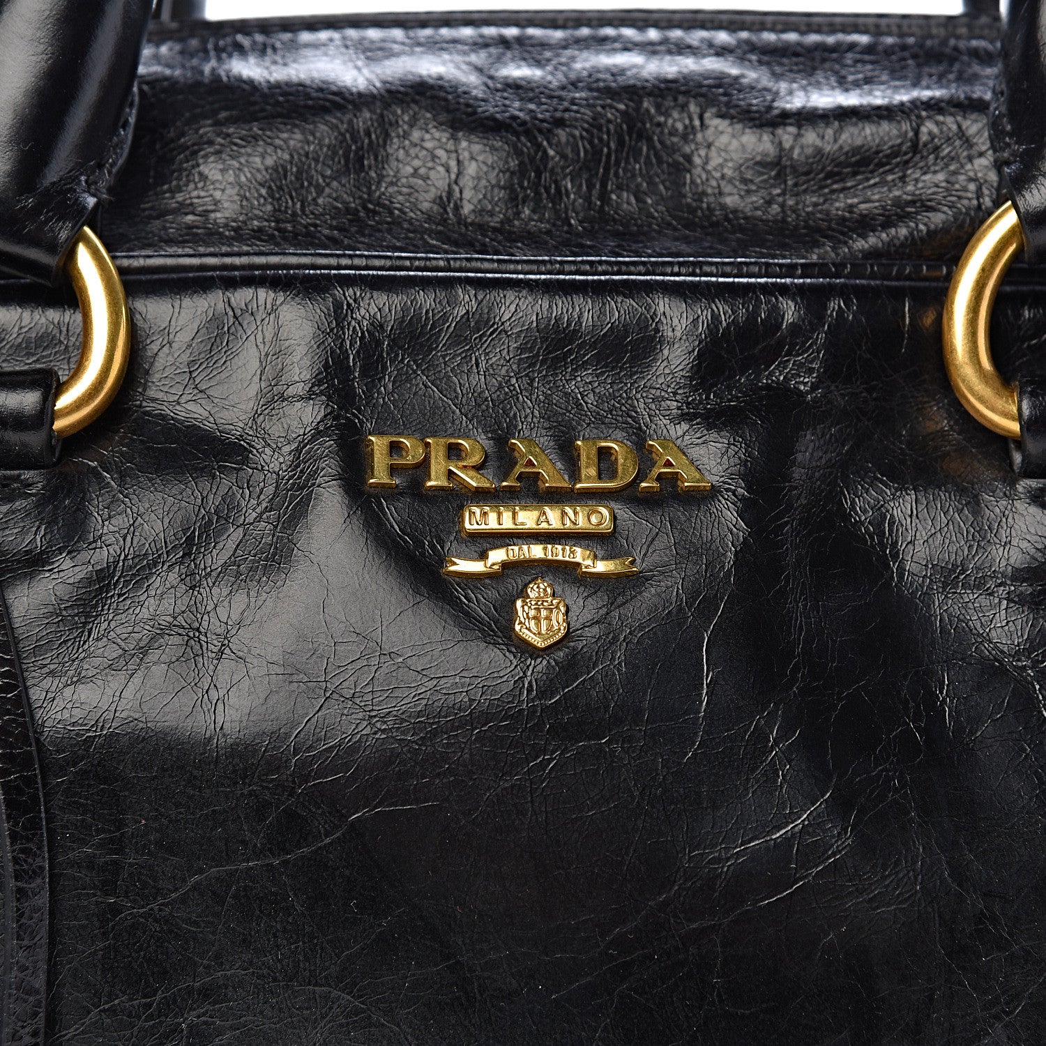 Prada Vitello Shine Bauletto Black 8 of 10