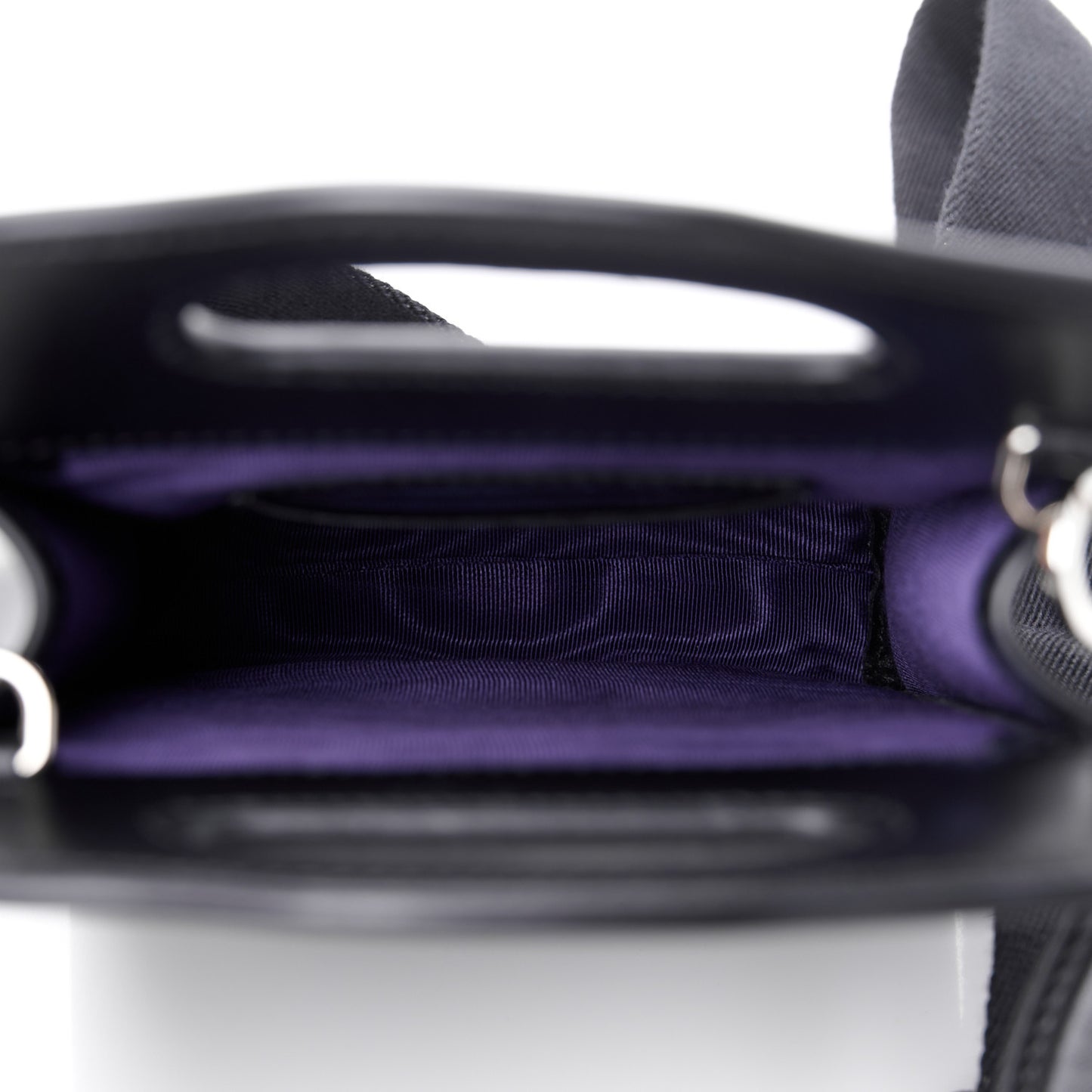 Nylon Calfskin Enamel GG Matelasse Mini Top Slip Handle Crossbody Bag Black