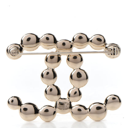 Chanel Metal Beaded CC Brooch Gold 3 of 4
