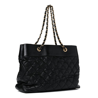 Chanel Calfskin Quilted Large Soft Elegance Tote Black 2 of 11