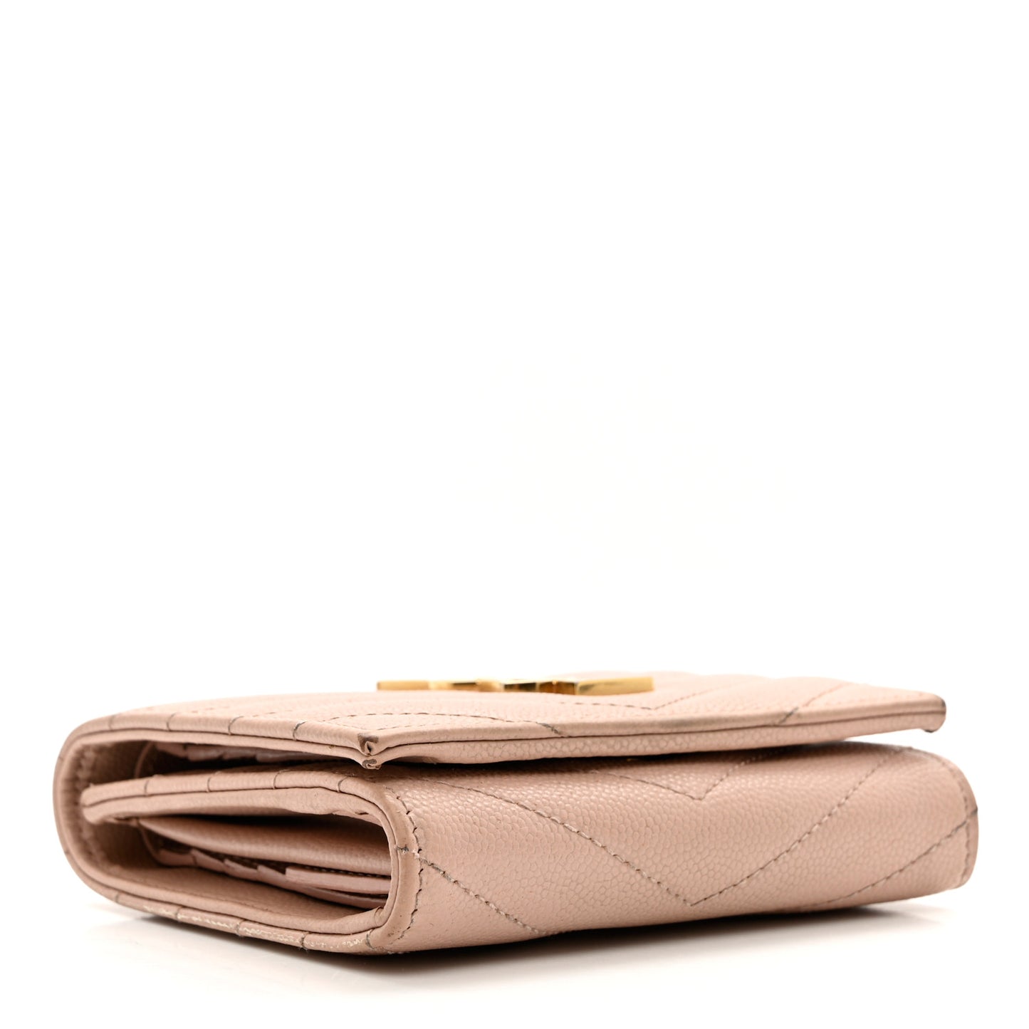 Grain De Poudre Matelasse Chevron Monogram Compact Wallet Pink