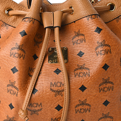 MCM Visetos Essential Drawstring Bucket Bag Cognac 10 of 10