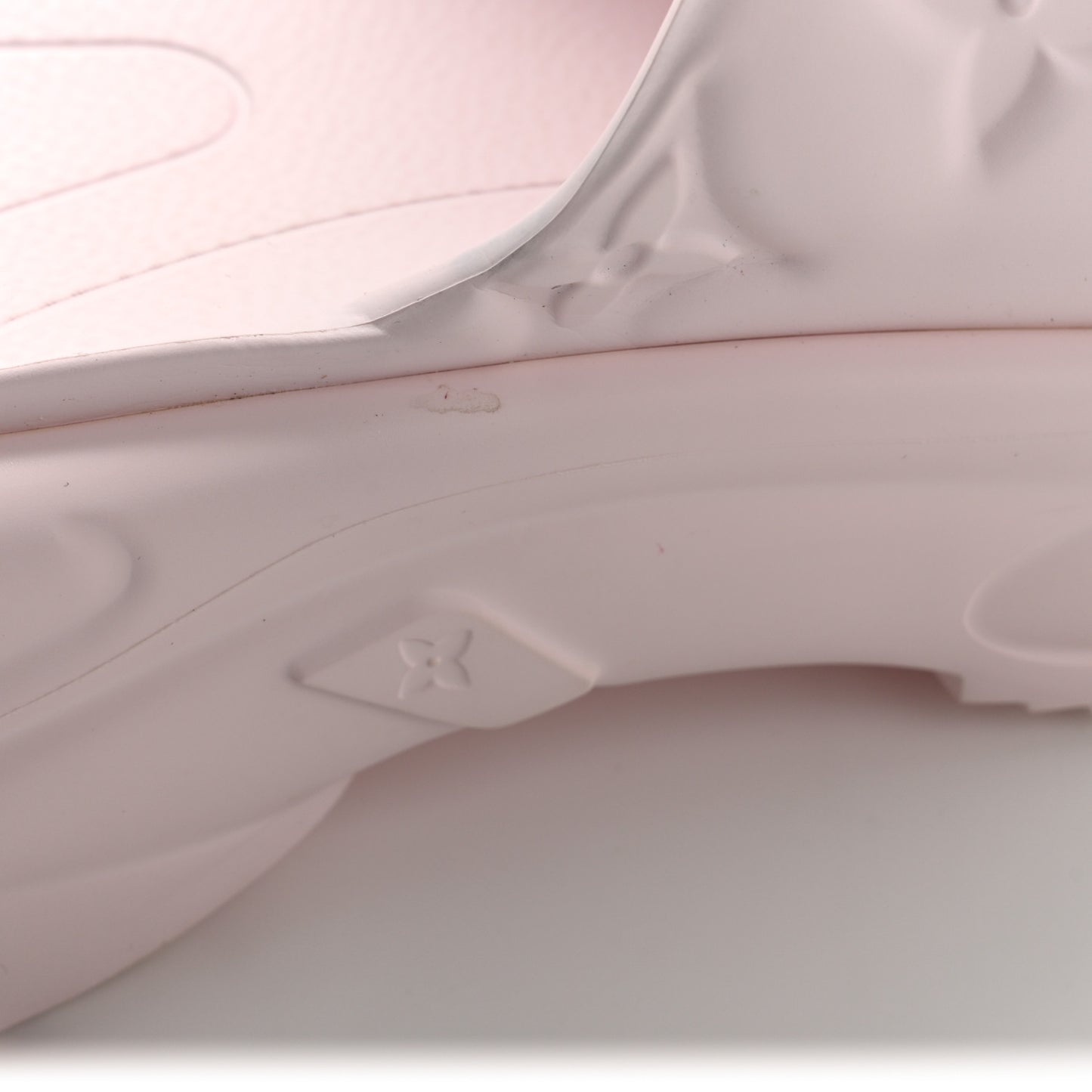 Rubber Monogram Embossed Pool 55 Flat Comfort Mule 40 Rose Clair