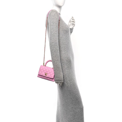 Chanel Caviar Quilted Extra Mini Coco Chain Handle Flap Pink 2 of 12