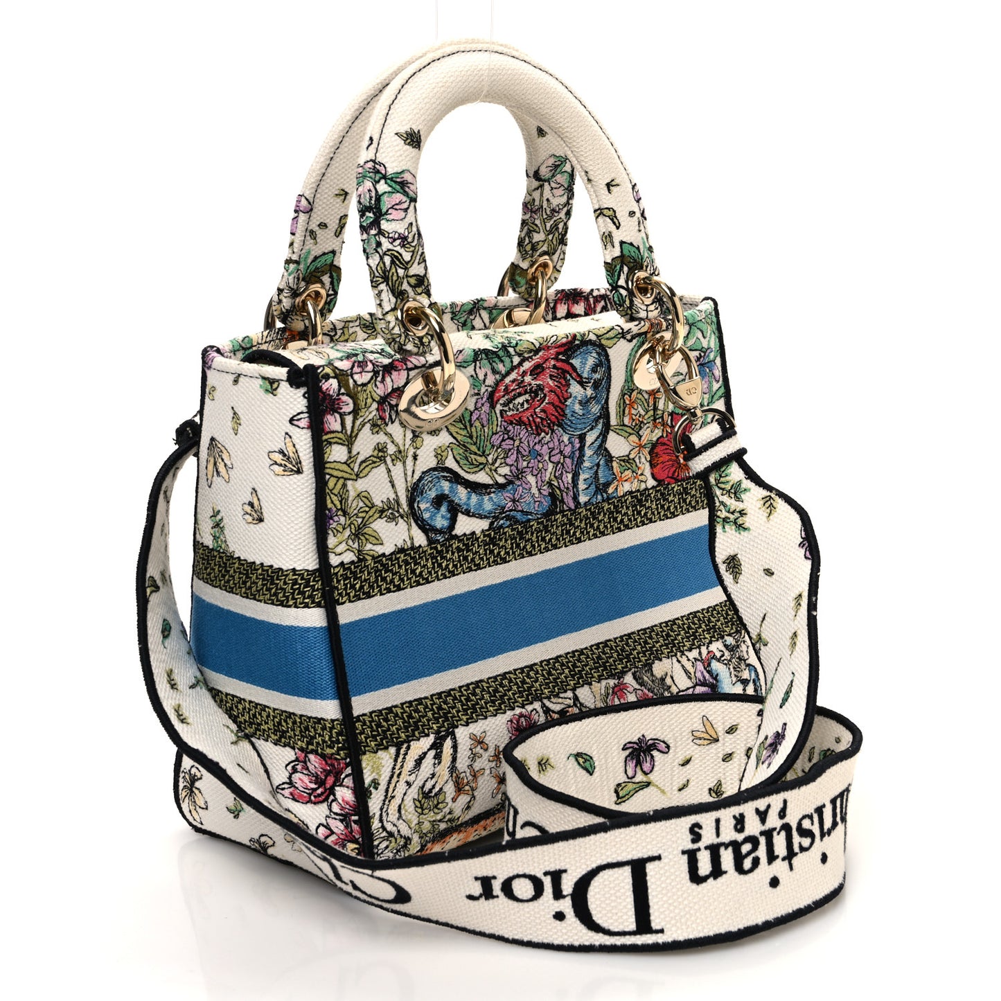 Canvas D-Constellation Embroidered Medium Lady D-Lite Latte Multicolor